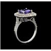Image 3 : 14KT White Gold 2.93ct Tanzanite and Diamond Ring
