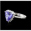 Image 2 : 14KT White Gold 3.02ct Tanzanite and Diamond Ring