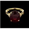 Image 2 : 7.63ct Ruby and Diamond Ring - 14KT Yellow Gold