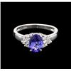 Image 2 : 1.23ct Tanzanite and Diamond Ring - 14KT White Gold