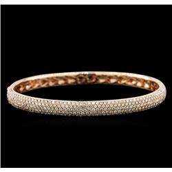 4.21ctw Diamond Bangle Bracelet - 14KT Rose Gold