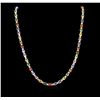 Image 2 : 36.50ctw Multi Color Sapphire and Diamond Necklace - 14KT White Gold