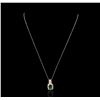 Image 2 : 14KT Rose Gold 1.83ct Emerald and Diamond Pendant With Chain