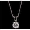 Image 1 : 14KT White Gold 0.44ct Diamond Pendant With Chain