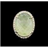 Image 2 : 14KT Yellow Gold 32.12ct Green Tourmaline and Diamond Ring