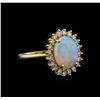 Image 1 : 4.58ct Opal and Diamond Ring - 14KT Yellow Gold