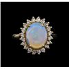 Image 2 : 4.58ct Opal and Diamond Ring - 14KT Yellow Gold
