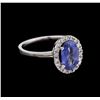 Image 1 : 2.25ct Blue Sapphire and Diamond Ring - 14KT White Gold