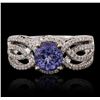 Image 2 : 14KT White Gold 1.50ct Tanzanite and Diamond Ring