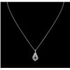 Image 1 : 0.88ctw Blue Diamond Necklace - 14KT White Gold