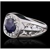 Image 2 : 14KT White Gold 2.90ct Sapphire and Diamond Ring