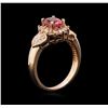 Image 3 : 1.15ct Pink Tourmaline and Diamond Ring - 14KT Rose Gold
