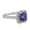 Image 1 : 14KT White Gold 3.00ct Sapphire and Diamond Ring