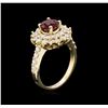 Image 3 : 1.62ct Ruby and Diamond Ring - 14KT Yellow Gold