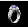 Image 3 : 1.72ct Tanzanite and Diamond Ring - 14KT White Gold