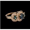 Image 1 : 3.39ctw Sapphire and Diamond Ring - 18KT Rose Gold