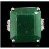 Image 2 : 14KT White Gold 20.82 Emerald and Diamond Ring