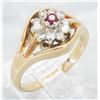 Image 5 : 0.07ct Ruby and Diamond Ring - 14KT Yellow Gold