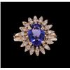 Image 2 : 14KT Rose Gold 2.09ct Tanzanite and Diamond Ring