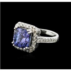 14KT White Gold 4.25ct Tanzanite and Diamond Ring