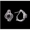 Image 2 : 1.38ctw Black Diamond Earrings - 14KT White Gold