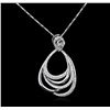Image 1 : 14KT White Gold 0.85ctw Diamond Pendant With Chain