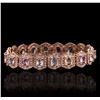 Image 2 : 14KT Rose Gold 14.40ctw Multi-Color Sapphire and Diamond Bracelet