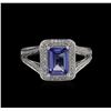 Image 2 : 1.49ct Tanzanite and Diamond Ring - 14KT White Gold
