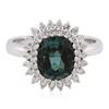 Image 2 : 14KT White Gold 3.16ct Green Tourmaline and Diamond Ring