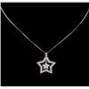 Image 2 : 18KT White Gold 0.70ctw Diamond Pendant With Chain
