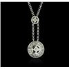 Image 1 : 18KT White Gold 0.34ctw Diamond Pendant With Chain