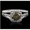 Image 2 : 14KT White Gold 1.61ctw Brown Diamond Ring