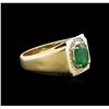 Image 1 : 1.95ct Emerald and Diamond Ring - 14KT Yellow Gold