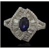 Image 4 : 14KT White Gold 1.01ct Sapphire and Diamond Ring