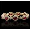 Image 2 : 14KT Yellow Gold 17.91ctw Ruby and Diamond Bracelet