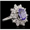 Image 1 : 14KT White Gold 3.07ct Tanzanite and Diamond Ring
