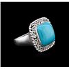 Image 1 : 14KT White Gold 7.27ct Turquoise Ring