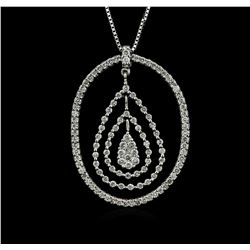 14KT White Gold 1.64ctw Diamond Pendant With Chain