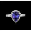 Image 2 : 14KT White Gold 2.30ct Tanzanite and Diamond Ring
