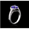Image 3 : 14KT White Gold 2.30ct Tanzanite and Diamond Ring
