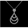Image 1 : 14KT White Gold 0.62ctw Diamond Pendant With Chain