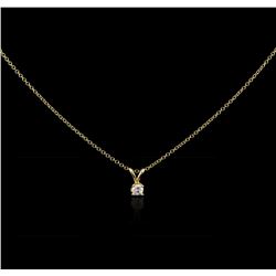 14KT Yellow Gold 0.11ct Diamond Pendant With Chain