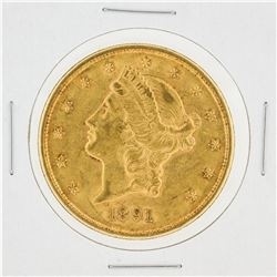 1891-S $20 AU Liberty Head Double Eagle Gold Coin