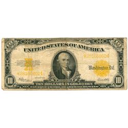 1922 $10 Hillegas Gold Certificate