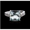 Image 2 : 14KT White Gold 5.70ct Aquamarine and Diamond Ring