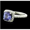 Image 1 : 14KT White Gold 1.99ct Tanzanite and Diamond Ring