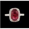 Image 2 : 3.96ct Ruby and Diamond Ring - 14KT Yellow Gold