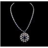 Image 2 : 14KT White Gold 71.36ctw Sapphire and Diamond Necklace