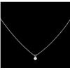 Image 2 : 0.50ct Diamond Pendant With Chain - 14KT White Gold