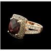 Image 1 : 14KT Rose Gold 3.30ct Rubellite and Diamond Ring